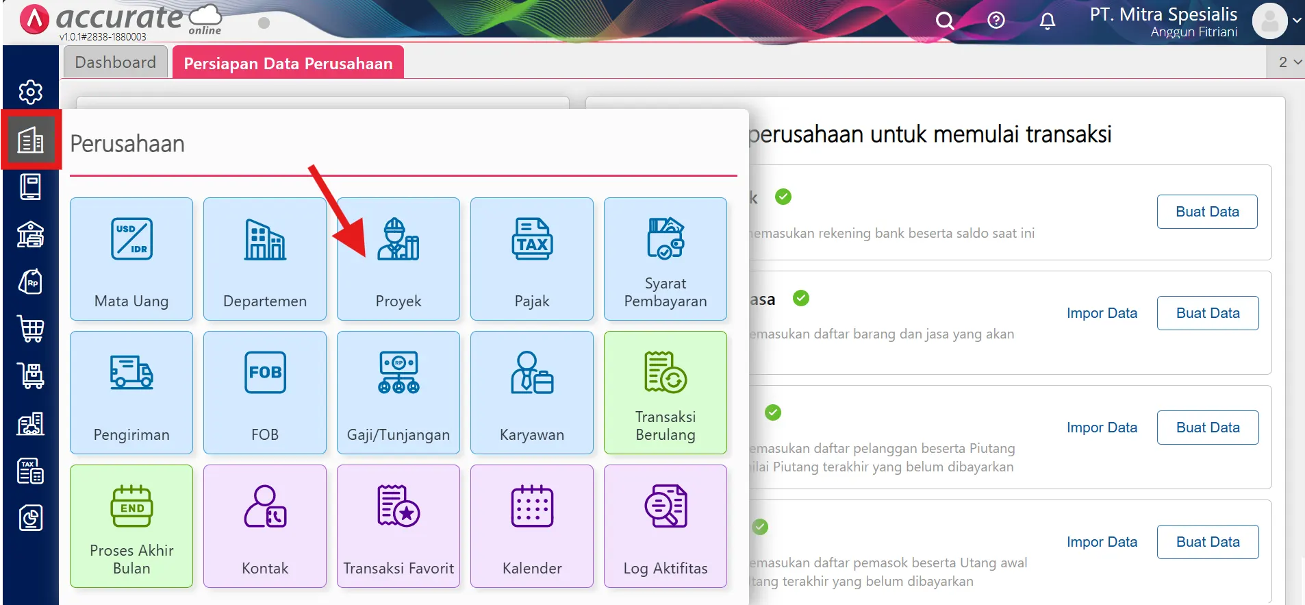 12 Cara menambahkan data departemen dan proyek